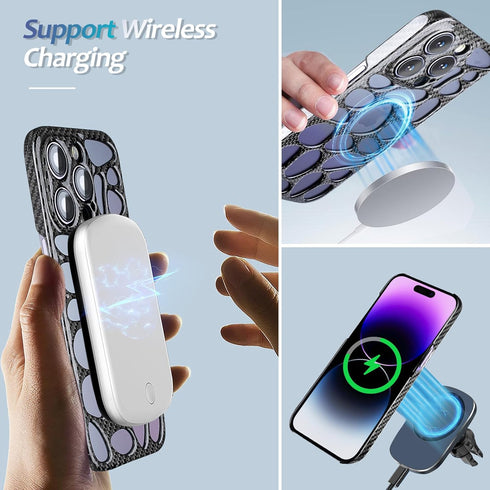 for iPhone 14 Pro Case,Glass Carbon Fiber for iPhone 14 Pro Case 6.1",Phone Case Light Slim 3D Stereo Heat Dissipation for 14 Pro Case,Support Wir...