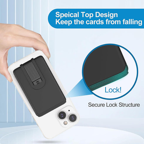 Senose Phone Card Holder, Silicone Phone Wallet with Stand Stick on Credit Card Holder for Back of Phone, Anti Slip Out Phone Pocket Compatible fo...