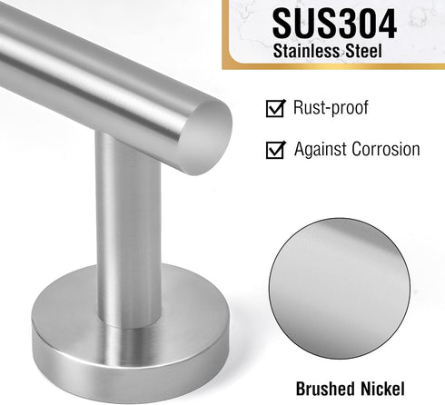 HITSLAM Brushed Nickel 19.8 Inch Towel Bar for Bathroom, SUS304 Stainless Steel Bathroom Towel Rack Wall Mounted, Modern Home Decor Bath Towel Hol...