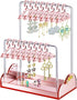 NiHome Acrylic Earring Holder Stand with Organizer Tray for Home, Store, Exhibition - Mirror-Finish 2-Tiered Display with 16 Mini Hangers for Tang...