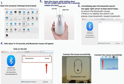 ZERU Bluetooth Mouse Rechargeable Wireless Mouse for Macbook Pro,Bluetooth Wireless Mouse for Laptop PC Computer (Silver)...
