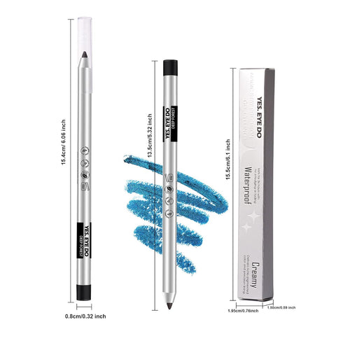 Gold Eyeliner Pen, Gel Eyeliner Pencil Waterproof Smudgeproof, Colored Creamy Eye Liner Pen with Built-in Sharpener for Creating Winged Eyeliner L...