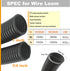 1in-10ft Split Wire Conduit Looms Tube Management Organizer Flexible Cover – Black......