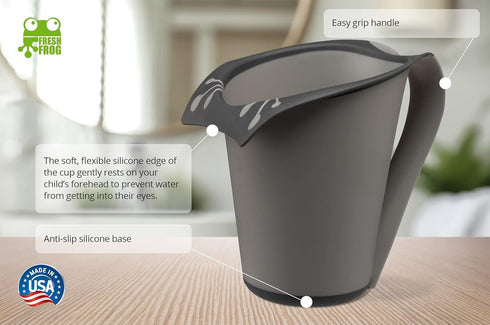 Plastic Bath Cup (800ml, 27 fl Ounce) Waterfall Rinser, Made in USA (Grey)...