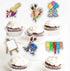Slime Cupcake Toppers 18 pcs - Painting Themed Art Happy Birthday Decor Artist Palette Paint Brush boy Girl Party Supplies...