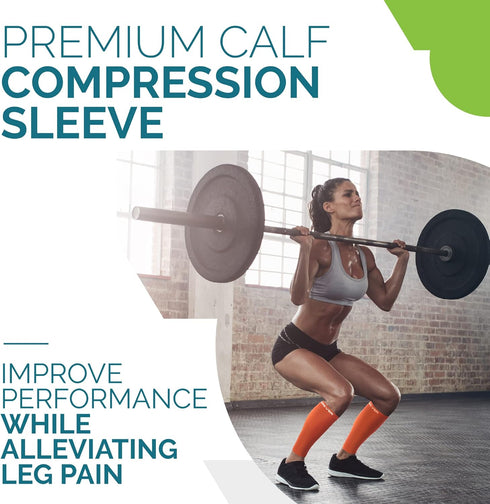 Calf Compression Sleeves for Men and Women - Leg Compression Sleeve - Footless Compression Socks for Runners, Shin Splints, Varicose Vein & Calf P...