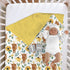 Highland Cow Sunflower Minky Baby Blanket Dotted Backing Girl Gift, Yellow Western Farm Animal Floral Double Layer Flannel Nursery Bed Blankets, S...