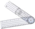 Clear Plastic Goniometer Can Rotate 360 Degree 7'' Arms, Quick Angle Protractor Measuring Tool...