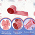 Patriotic Wired Ribbon Red and White Ribbon, Red Ribbon Red White Blue Ribbon Wired, 4th of July Ribbon for Memorial Day Independence Day, Summer ...