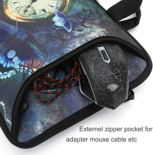 RICHEN 10 inch Messenger Bag Carrying Case Sleeve with Handle Accessory Pocket Fits 7 to 10-Inch Laptops/Notebook/Kids tablet (7-10.2 inch, Clock ...