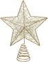 Cabilock Tree Topper Star Christmas LED Star Tree Topper Battery Operated Treetop Sparkly Ornament Xmas Glitter Treetop Shiny Decoration (Gold)...