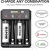 Rechargeable Batteries AA Lithium 1.5V 3400mWh,AA Lithium Rechargeable Batteries 4 Count 1500 Cycle with Smart Charger...