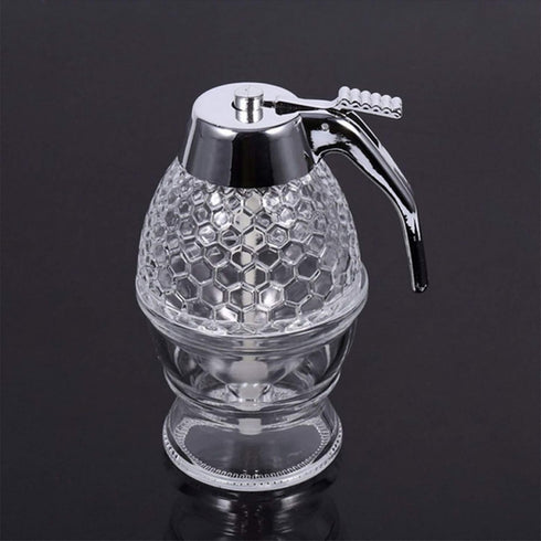 Daycount® Honey Pot Crystal Syrup Plastic Honey Dispenser 6.8oz / 200ml Jar Container Durable...