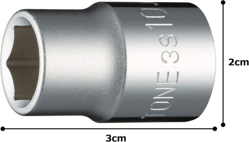 6 Point 3/8" Drive TONE Metric Sockets 3S Series (3S-10)...