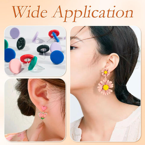 Craftdady 500Pcs Stainless Steel Earring Posts 4mm Flat Pad Blank Tray Stud Earrings for Jewelry Making...