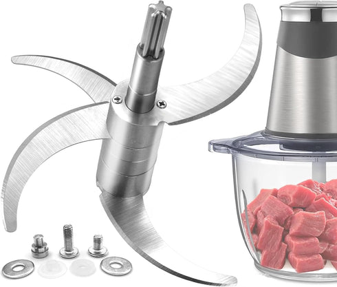 Full Steel Food Processor Blade Plastic-Free Chopping Blade for 8 Cup(2L) Bowl, Compatible with Syvio HOMEASY KOIOS HOVOBO Kitchen-in-the-box and ...