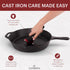 Cuisinel Cast Iron Scrubber Cleaning Brush + Pan/Grill Scraper - Skillet and Grill Cleaner Kit - Soft-Touch Confident-Grip Dish Scrub Tool - Tough...
