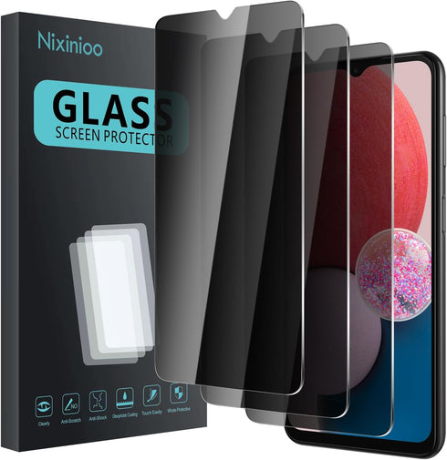 3 Pack Privacy Screen Protector for Samsung Galaxy A12/A13/A13 LTE/A32 5G/A03S/A02S, Anti Spy Tempered Glass 9H Hardness, Black Protector Anti Spy...