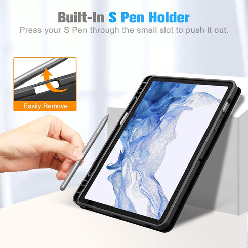 Fintie Slim Case for Samsung Galaxy Tab S8 2022/Tab S7 2020 11 Inch (Model SM-X700/X706/T870/T875/T878) with Built-in S Pen Holder, Soft TPU Smart...