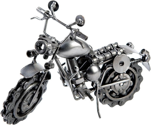 Collectible Art Sculpture 7 Inch Rough Rider Motorcycle Made with Recycled Metal...