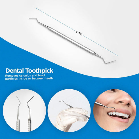 4tified Dental Tools Hygiene Kit 4 PCS French Stainless Steel Professional Teeth Cleaning Home Use Plaque Calculus Removal Tartar Scraper Scaler F...