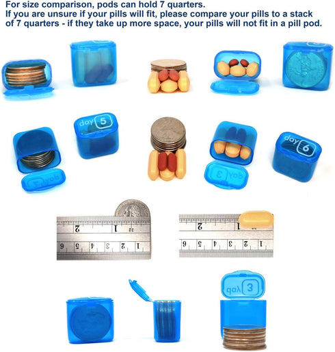 31 Day Monthly Pill Pod Organizer for Easy Medication Management - Stay on Track with Daily Vitamin Supplement Med Boxes, Ready for Travel...