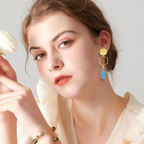 Oubaka 192pcs Earring Hoop Jewelry Making, 3 Shapes Earrings Beading Hoop Bulk Hypoallergenic Square Teardrop Round Earring Findings for DIY Craft...