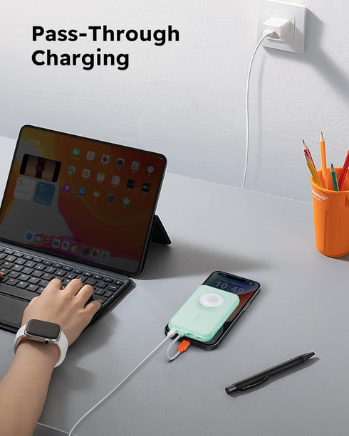 VEGER Portable Charger for iPhone with Built in Cable, 5000mAh Mini Power Bank Battery Pack, PD 20W Fast Charger Travel Essential Compatible with ...