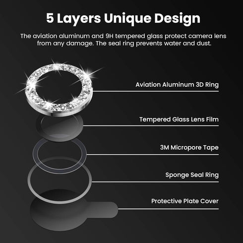 Tensea Compatible with iPhone 12 Pro Max Camera Lens Protector, 9H Tempered Glass Camera Cover Screen Protector for iPhone12 Pro Max 6.7 inch 2020...