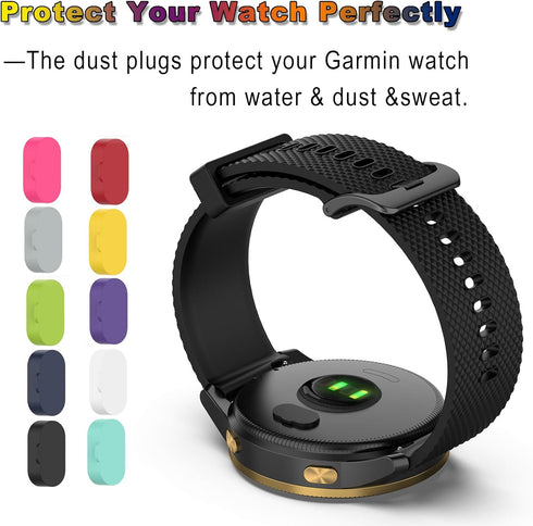 10 Pack Silicone Dust Plug for Garmin 7 7S 7X 6 6S 6X Pro 5 5X 5S Plus Forerunner 935 945 955 965 Vivoactive 3 4 4S Smartwatch Anti Dust Plugs Cap...