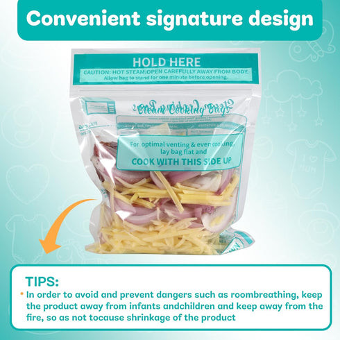 20 PCS Microwave Steaming Bags Large Size Disposable Food Steam Cooking Bags for Vegetables, Potatoes and Meat, Easy to Use (20Bags)...