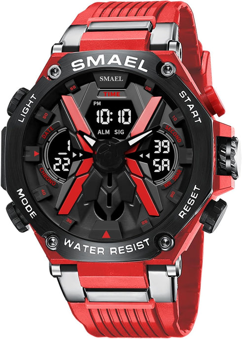 KXAITO Men's Watches Sports Outdoor Waterproof Military Watch Date Multi Function Tactics LED Face Alarm Stopwatch for men 8087...