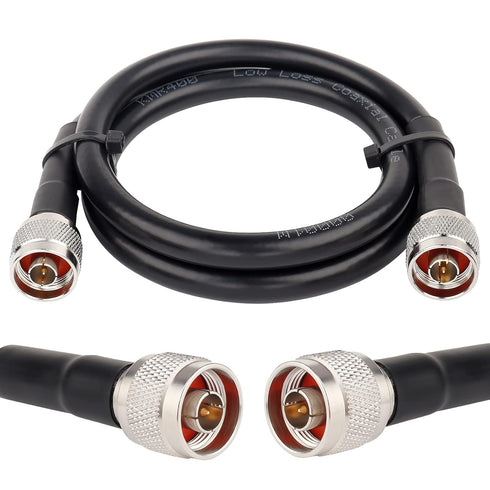 XRDS -RF N Male to N Male Cable 3FT, Low Loss KMR400 Coax Extension Cable for 3G/4G/5G/LTE/GPS/WiFi/RF/Ham/Radio to Antenna or Phone Signal Booste...