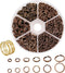 PH PandaHall 900 Pcs 6 Sizes 4/5/6/7/8/10mm Iron Split Rings Double Loop Jump Ring for DIY Jewelry Making Red Copper...