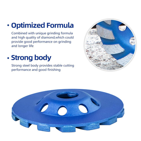 SALI Diamond Concrete Grinding Wheel 4 1/2 inch for Polishing and Cleaning Stone Concrete Surface, Cement, Marble, Rock, Granite, and Thinset Remo...