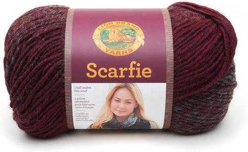 Lion Brand Yarn 826-208 Scarfie Yarn, One Size, Oxford/Claret...