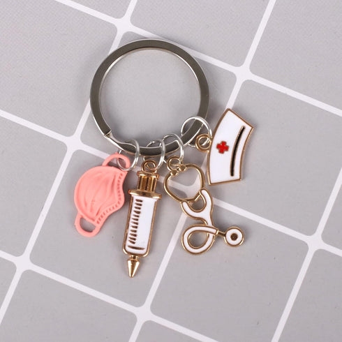 Nurse Keychain,Nursing Graduation Gift for Nurses Women,Mask Medical Tool Injection Syringe Stethoscope Nurse Cap Assistant...