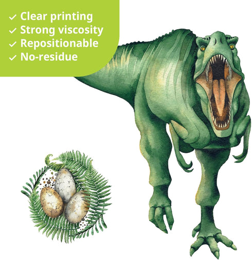 DECOWALL DS-8034 Watercolour Dinosaur Kids Wall Stickers Wall Decals Peel and Stick Removable Wall Stickers for Kids Nursery Bedroom Living Room (...