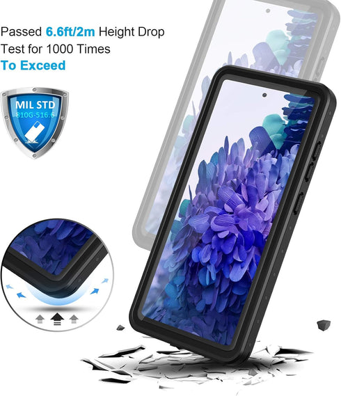 Lanhiem for Samsung Galaxy S20 FE Case, IP68 Waterproof Dustproof with Built-in Screen Protector, Heavy Duty Full Body Protective Phone Case for G...