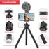 Aureday Cell Phone Tripod, Flexible Mini Tripod with Remote and Cold Shoe, Small Tripod Stand for Video Recording, Vlogging, Compatible with Micro...