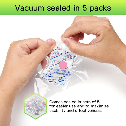 SYMYNELEC 400cc Oxygen Absorbers for Food Storage, 100 Count (20x Packs of 5), O2 Absorber for Long Term Food Storage & Survival Vacuum Mylar Bags...