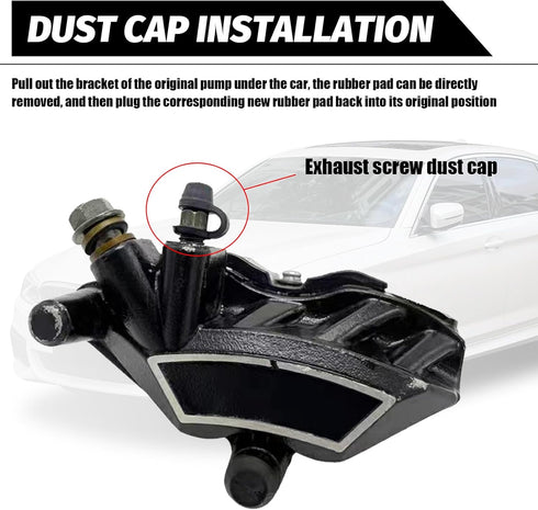 24 PCS Motorcycle Disc Brake Lower Screw Caps with Hole, Waterproof Durable Vehicle Dust Covers Accessories, Universal Car Brake Bleeder Replaceme...