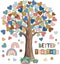 Adduster 108 Sheet Tree Bulletin Board Set - Classroom Tree Bulletin Board Set Heart Cutouts Classroom Bulletin Tree Wall Decor Supplies for Schoo...