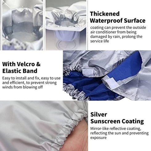 Air Conditioner Cover, Outdoor Rectangle Anti-Snow Waterproof Home Use - Silver (Size: 37x15.7x28.7inch)...