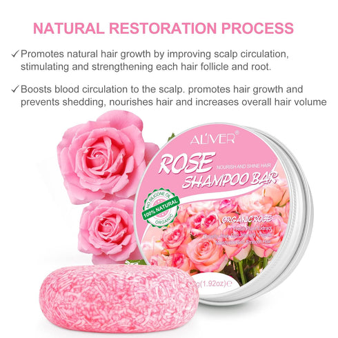 Shampoo Bar For Hair Growth Haircare Moisturize And Smooth Hair Rose Essence And Rose Oil Hair Growth Shampoo Bar Strengthening Weak Or Damaged Ha...