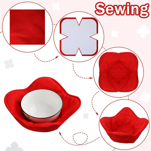 Tudomro Cozy Pre Cut Batting Quilt Batting Fabric Batting for Quilting Bowl Cozy Pattern Template Bowl Wrap Cut on Fold Template for Sewing DIY, 9...