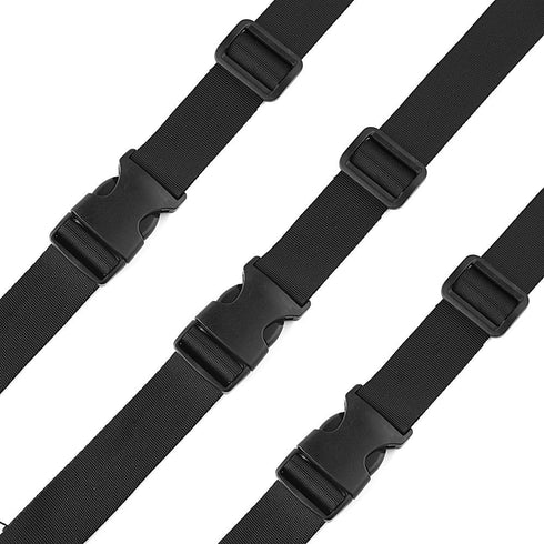 Coopay 1 Inch Plastic Buckles Kit Include 11 Yards Black Nylon Webbing Strap, 10 Pack Quick Side Release Black Buckles and 10 Pack Tri-glide Slide...