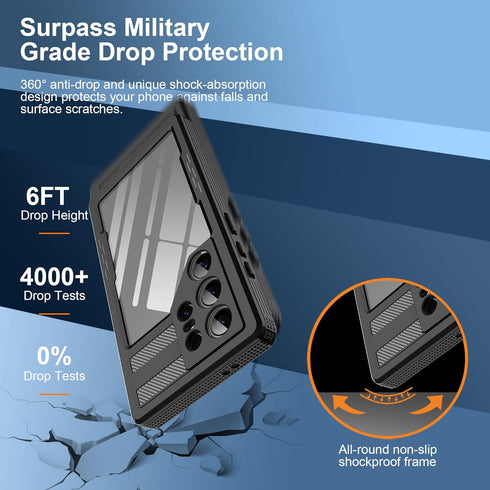 Samsung Galaxy S24 Ultra Waterproof Case with Built-in Screen Protector - Rugged Full Body Underwater Dustproof Shockproof Drop Proof Protective C...