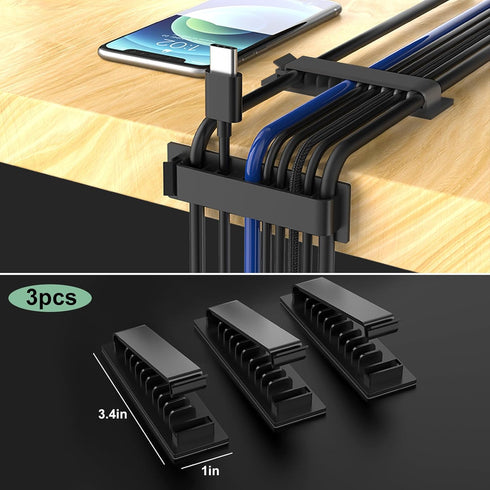 Cable Management Kit, Multiple Wire Management, Cable Ties Adhesive Cable Clips Cord Holder Wire Organizer Sleeve, Multifunction Cable Management ...