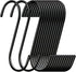 30 Pack Heavy Duty S Hooks Black Steel S Shaped Hooks for Hanging Jeans Pans Pots Plants Bags Towels Kitchen Closet Hooks Hanger, Large 3.5 inch...